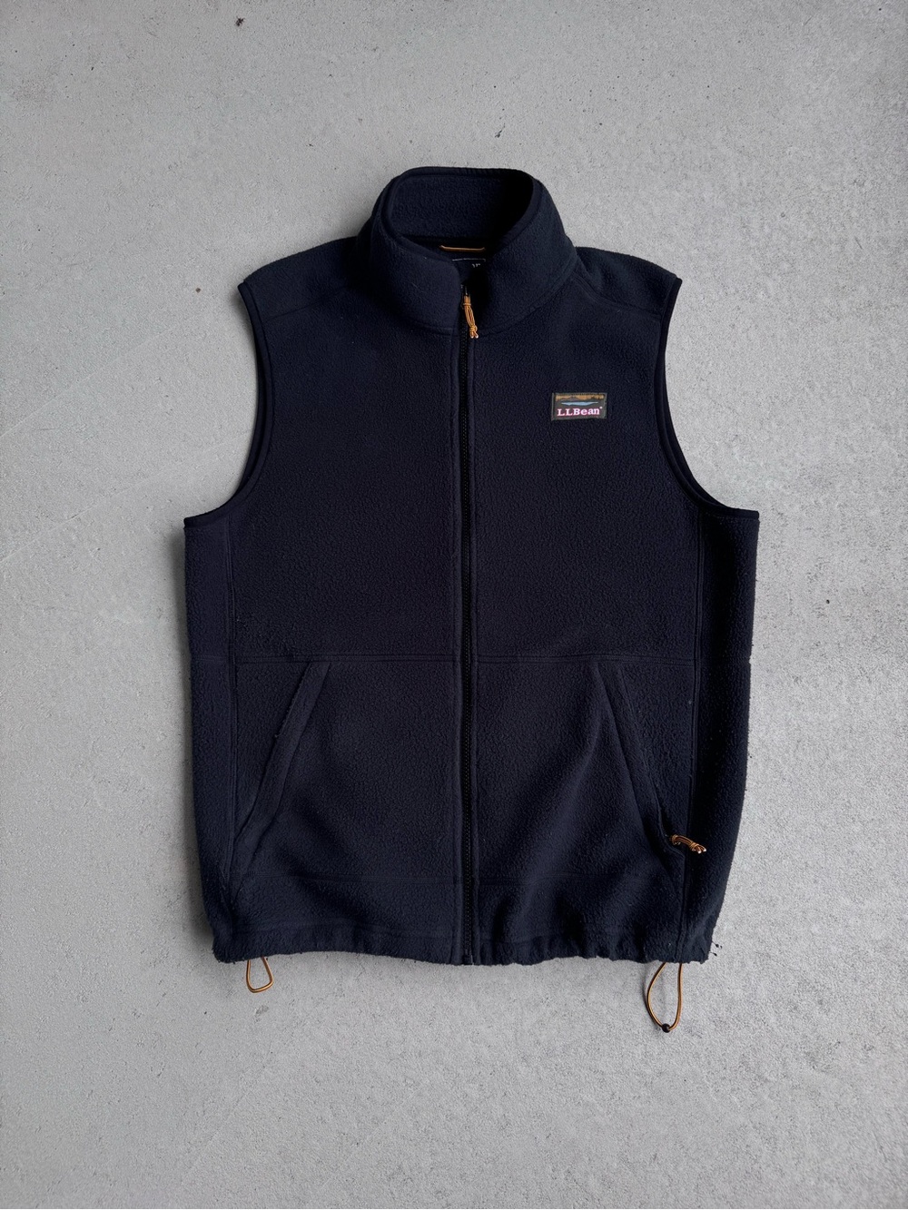 L.L. Bean Dark Navy Fleece Vest with Zip Front